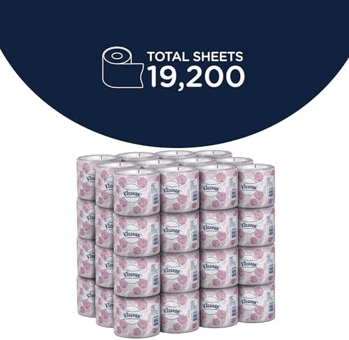 Kleenex Toilet Tissue (4735), 2 Ply Toilet Paper, 48 Toilet Rolls/Case, 400 Sheets/Roll (19,200 Sheets)