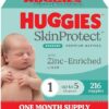 Huggies Skin Protect Newborn Nappies Size 1 (up to 5kg) 216 Count - One Month Supply (Packaging May Vary)
