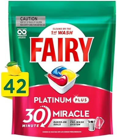 Fairy Platinum Plus Lemon Dishwasher Tablets 168 Pack Value Bundle (42 Pack x 4)